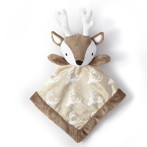 Levtex Baby‎ OS Security Blanket Lovey Reindeer Plush Woodland Tan Brown White